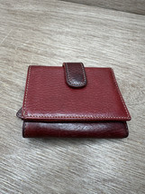 Vintage Tusk Gusseted Leather Wallet Clasp Rose Pink Red - $24.75