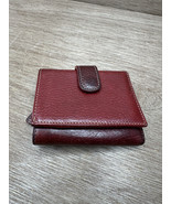 Vintage Tusk Gusseted Leather Wallet Clasp Rose Pink Red - $33.85 CAD