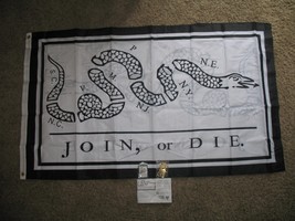 Join or Die Benjamin Franklin 3x5 ft Flag Double Sided Sewn 2ply 210D Ny... - $28.88