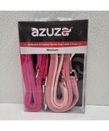 Azuza Pink 2 Pack Medium Padded Reflective Dog Leashes - 6&#39; Long - £13.25 GBP