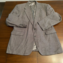 Tailors Row Deansgate Men Suit Jacket Blazer Silk / Wool Gray Houndstoot... - £23.53 GBP