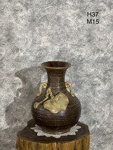 Pottery vase Lotus flower design Handmade in Vietnam H 37cms - £115.88 GBP