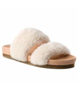 Tory Burch Sheldon Shearling Two Band Slide in Natural $328, Sz 9, NIB! - $173.24