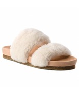 Tory Burch Sheldon Shearling Two Band Slide in Natural $328, Sz 9, NIB! - £138.05 GBP