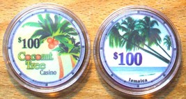 (1) $100. Coconut Tree Casino Chip - Jamaica - $9.95