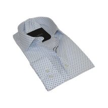 Men Shirt Hankie By CASILA Turkey Cotton Blend 501920-07 Royal Blue Polka Dots image 4