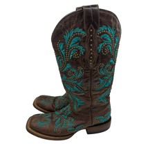 Lucchese Studded Embroidered Leather Western Boots Womens Size 7 - $247.50