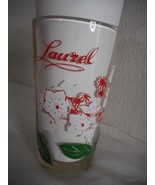 MCM Peanut Butter Drinking Glass Boscul Tumbler Laurel White/red Flowers... - $24.00