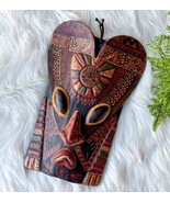 Vintage OOAK Hand Carved &amp; Painted Wood Tribal African Wall Mask - $1,563.27 MXN