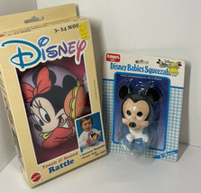 Disney Baby Mickey Minnie new vintage old stock rattles toys - £12.33 GBP