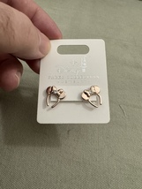 Disney Parks Minnie Mouse Ears Headband Rose Gold Color Earrings NEW image 2