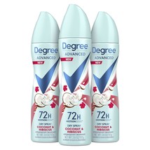 Degree Advanced Antiperspirant Deodorant Dry Spray Coconut &amp; Hibiscus 3 ... - £33.48 GBP