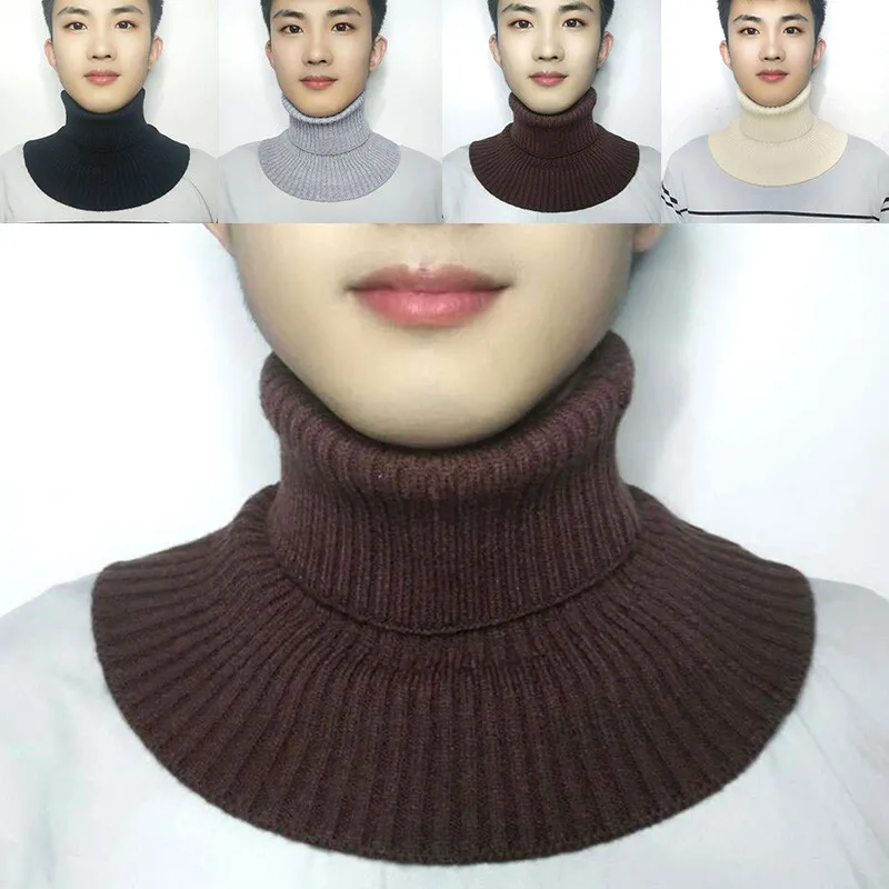 Unisex Men Knitted Neck Warmer Scarf Faux Turtleneck Fake Collar Warm Wr... - £11.17 GBP