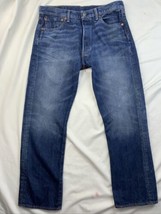 Levi&#39;s 501 Button Fly Men&#39;s Jeans actual Measurement 34”x29”  Used - £23.39 GBP