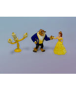 Disney Beauty and the Beast PVC Figures 1991 Belle Beast Lumiere 3pc - $9.99