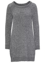 BP Long Sleeve Oversized Grey Chenille Jumper Dress UK 10 (fm15-5) - £35.41 GBP