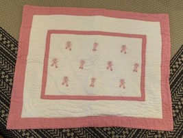 Lil Pixies Quilted Pillowcase SHAM Ballet Slipper WHITE And PINK - $14.01