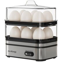Evoloop Rapid Egg Cooker Electric 12 Eggs Capacity, Soft, Medium, Hard B... - $54.44
