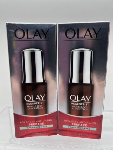 (2) Olay Regenerist Miracle Boost Concentrate Wrinkle Prepare Fragrance Free 1oz - $49.99