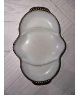 Anchor Hocking Fire King Milk Glass Relish Dish Divided Tray Gold Trim 1... - £11.77 GBP