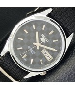 SEIKO 5 AUTOMATIC MENS REFURBISHED WATCH JAPAN MADE BLACK DIAL CUSTOM a4... - $44.99