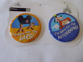 DISNEY PARKS Button Set I&#39;m Here For The Autographs i&#39;m here for the Ears - £7.55 GBP