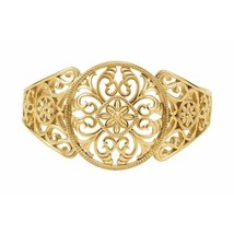 14k Yellow Gold Filigree Size 7 Cuff Bracelet 40.32 g... - $203,614.78 MXN