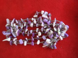 Vintage broken necklace Purple &amp; White Unique beads craft repair - £3.93 GBP