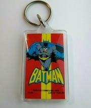 Batman Orange Yellow Keychain 1982 Original Licensed Official DC Comic Button Up - £7.10 GBP