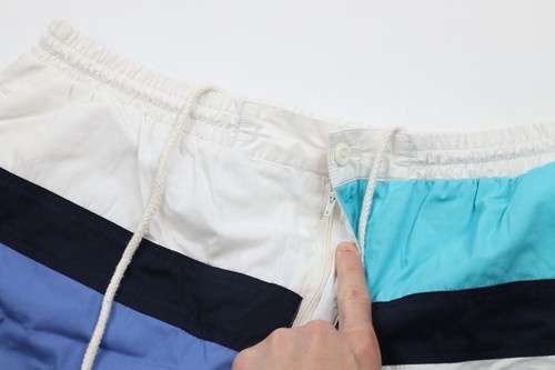 Vintage 90s Streetwear Mens Large Striped Color Block Lined Above Knee Shorts Item image 6