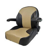 High Back Zero Turn Lawn Mower Seat in Black and Brown Vinyl - $169.00