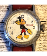 Authentic Mickey Mouse Wrist Watch 1970s Red Band Vintage Ingersoll Disn... - $84.14