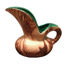 Aladdin Style Ceramic Pitcher Creamer Hand Painted Brown Pottery Art Deco 4.5&quot; - £13.70 GBP