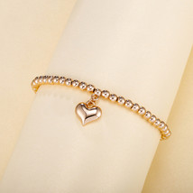 3pcs/Set 4MM 5MM 6MM Beads Bracelets for Women Gold Silvery CCB Beaded Handmade  - £10.71 GBP