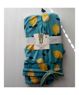 NWT Sleep Pants with Pockets Women 3XL Teal Yellow Lemons Print Mad Engine - £7.78 GBP