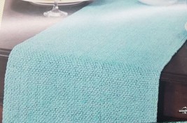 Long Fabric Cotton Fabric Table Runner, 13&quot; x 72&quot; , AQUA BLIE COLOR, Bro... - £15.81 GBP