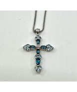 Cross Necklace Pendant PAJ Baby Blue - $28.05