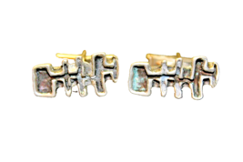 Vintage Cufflinks Brutalist Modernist Free Form Design Mid Century Cuff Links - £36.95 GBP