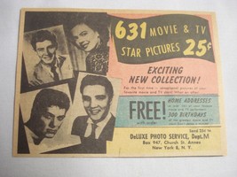 1956 Ad Movie &amp; TV Star Pictures Elvis Presley, Tony Curtis, Natalie Wood - £6.27 GBP