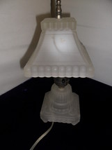 Frosted Vintage table lamp with shade 10 1/2&quot; tall[82] - £65.94 GBP
