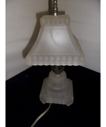 Frosted Vintage table lamp with shade 10 1/2&quot; tall[82] - £66.48 GBP