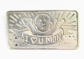 Vintage I Love You Mom Save the Children  Silver Brooch Pin Signed EFS - $22.00