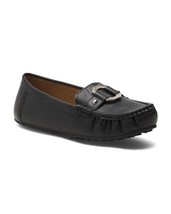 NEW AEROSOLES BLACK LEATHER COMFORT LOAFERS SIZE 8.5 W WIDE - £34.48 GBP