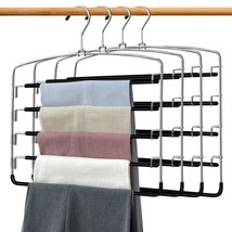 Pants Hangers 4 Pieces,5 Tier Closet Organizers And Storage Clothes Hangers,Hang - £36.37 GBP