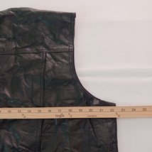 Navarre Leather Company Men's Italian Stone Design Genuine Leather Black Vest L image 5