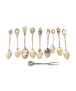 Lot of 10 Collector Spoons Enamel Accents Europe USA Places - $336.61 MXN