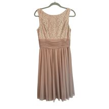 JH Evening Cocktail Flowing Bottom Midi Dress Tan Sz 10 - $33.88 CAD