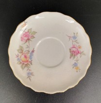 VINTAGE Gold Rimmed Stafford Bone China Saucer Pink Rose - £4.50 GBP