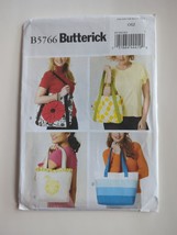 Butterick 5766 Lined Fabric Market Totes Pattern Shopping Bags Purses Uncut - $9.49