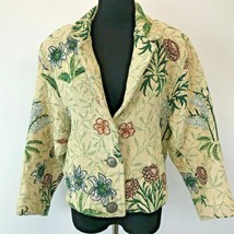 Vintage 1980s Painted Pony Tapestry Jacket One Size Green Red Floral Texas CJ2 - £16.19 GBP